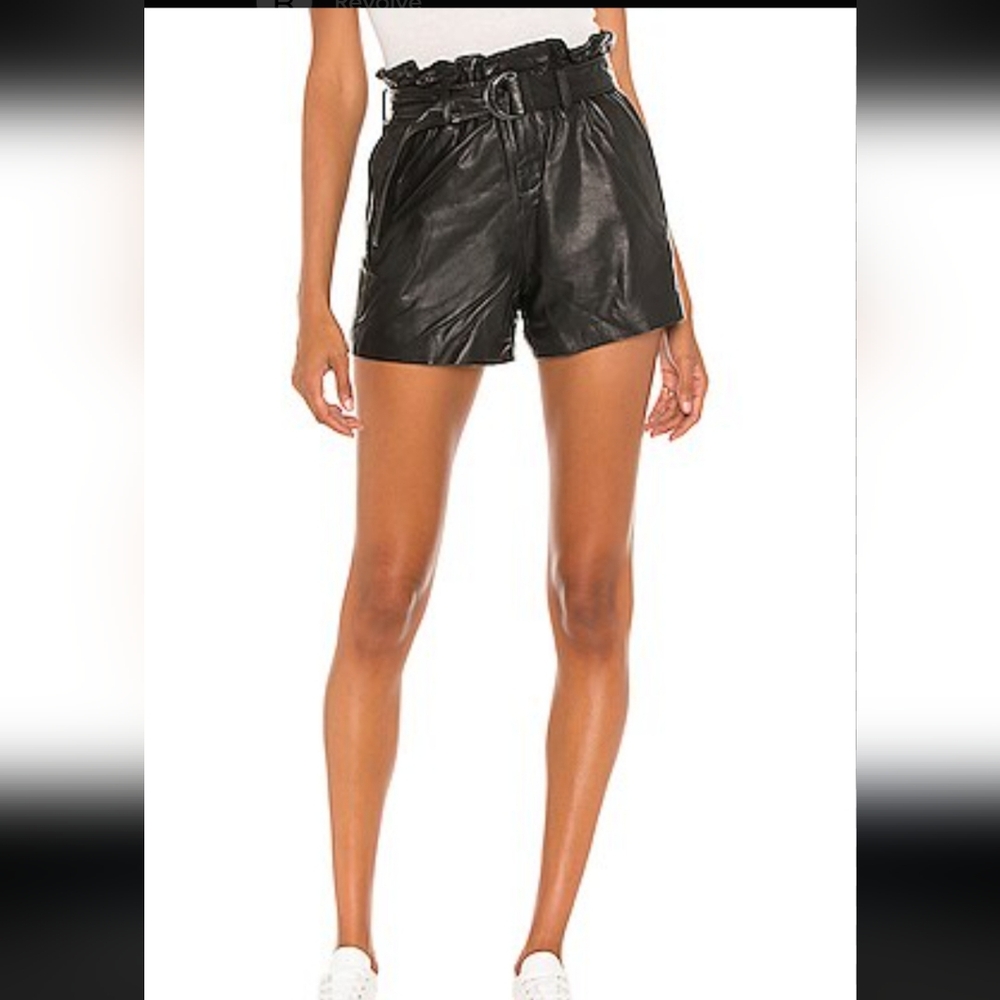 NEW All Saints Real Leather Shorts with Belt - Picture 9 of 10